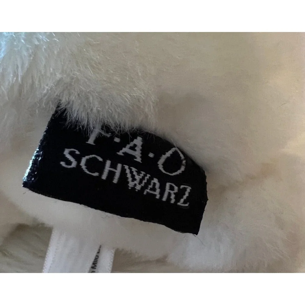 FAO Schwarz French Bulldog Plush Stuffed Animal Black White Red Collar 2018